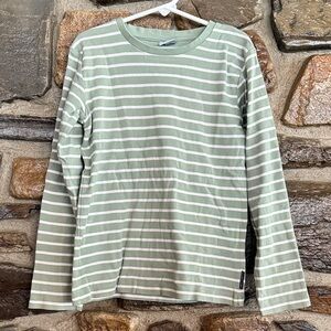 Polarn O. Pyret Green and White Striped Shirt